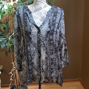 Joie sheer blouse with buttons